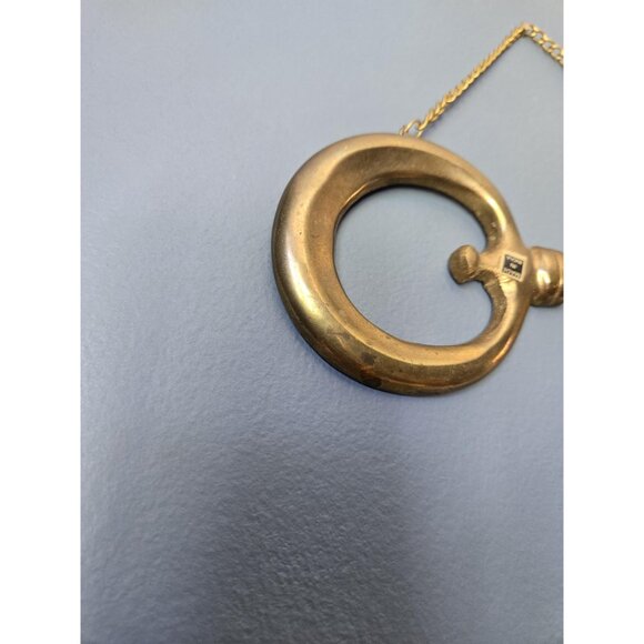 Skeleton Key Solid Brass Key Hook Hanger Made in India Vtg Functional Wall Art - Picture 4 of 7